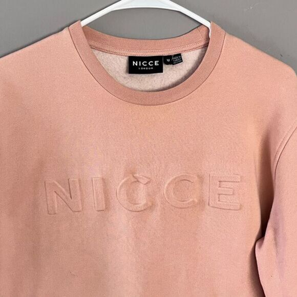 NICCE London Mens Crewneck Long Sleeve Sweater Embossed Chest Logo Size M - Picture 2 of 12